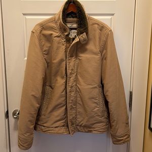 Abercrombie & Fitch Heavy Adirondack Faux Fur Lined Jacket Men’s Size Large Tan